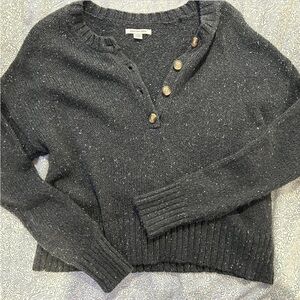 American Eagle Outfitters Charcoal V-Neck Sweater